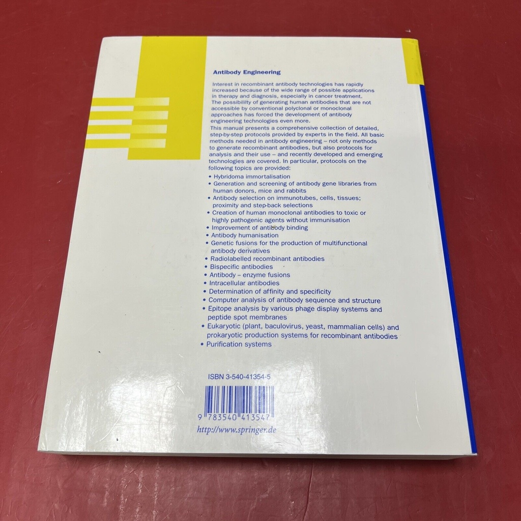 Springer Lab Manuals: Antibody Engineering - R Kontermann - S Dübel (Eds.) #1