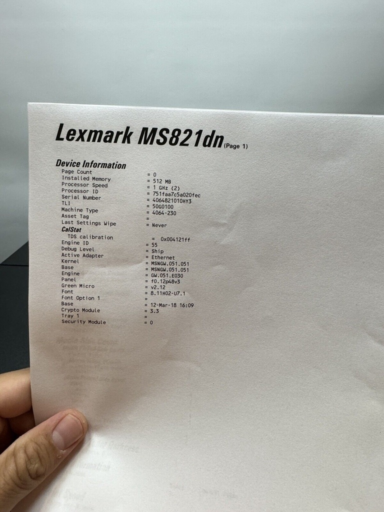 Lexmark MS821DN Mono Laser Printer - Open Box #12