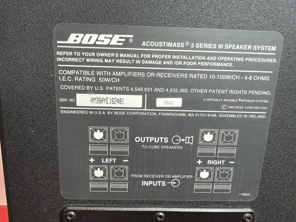 Bose Acoustimass 3 Series III Speaker System Audiophile Home Audio Theater Black #3