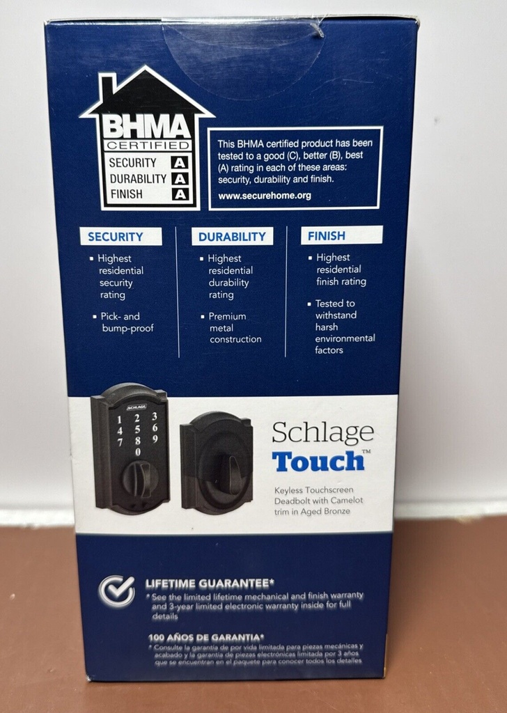 Schlage Touch BE375 V CAM 716 Camelot Aged Bronze Electronic Keypad #3