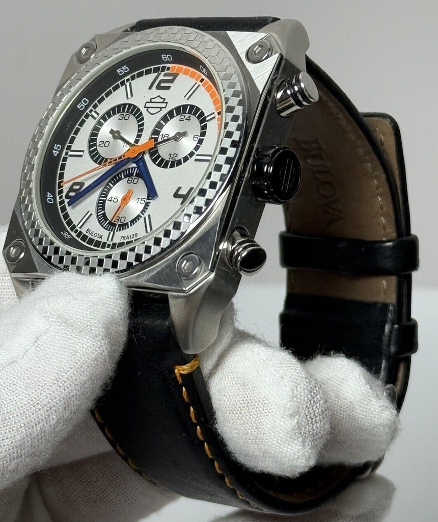 Harley Davidson Bulova 76A125 Stainless St Chronograph 43mm- Excellent condition #7