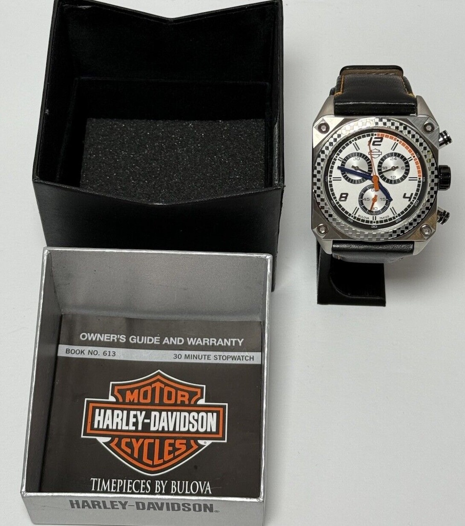 Harley Davidson Bulova 76A125 Stainless St Chronograph 43mm- Excellent condition #13