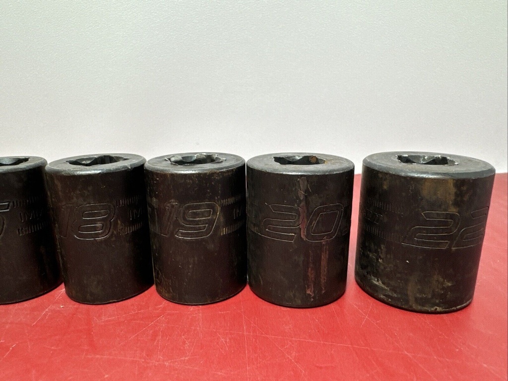 Snap-On 1/2" Drive 6-Point Metric - 10,11, 12,13,14,15,18,19,20,22 mm - 10pcs #1