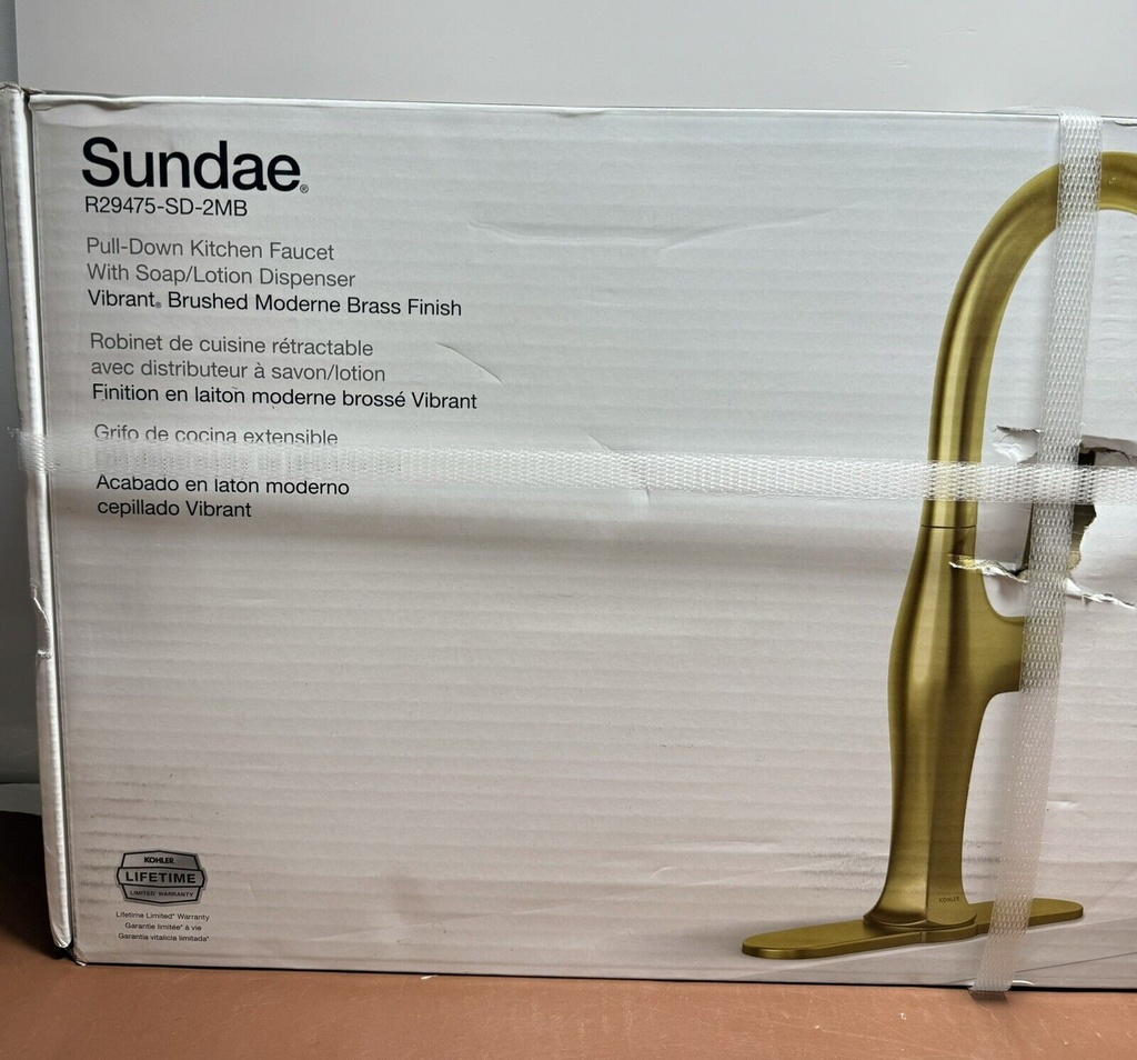 Kohler Sundae Pull Down Kitchen Faucet - Gold (R29475-SD-2MB-NEW-Box Damaged! #1