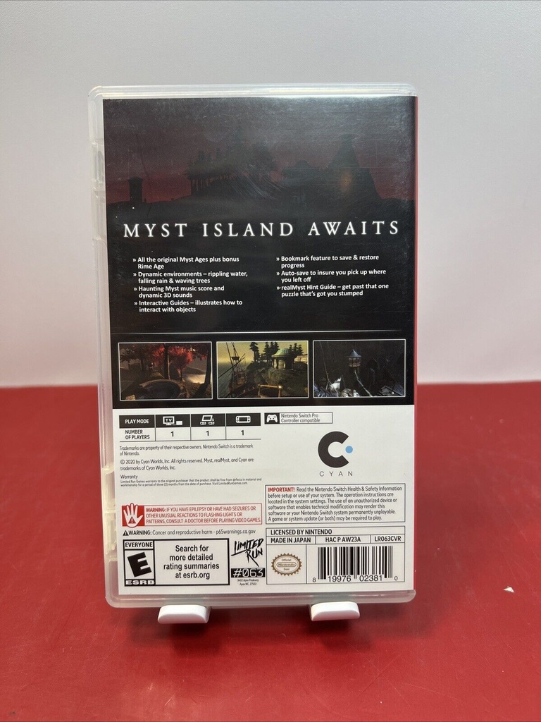 Real Myst Masterpiece Edition (Switch 2020) Limited Run  FOREVER PHYSICAL! CIB #1