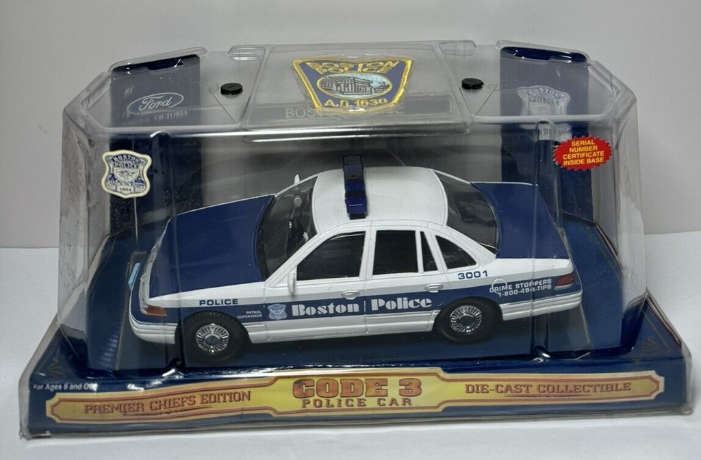 Code 3 Boston Police Premier Chiefs Edition Ford Crown Victoria Police Car #2