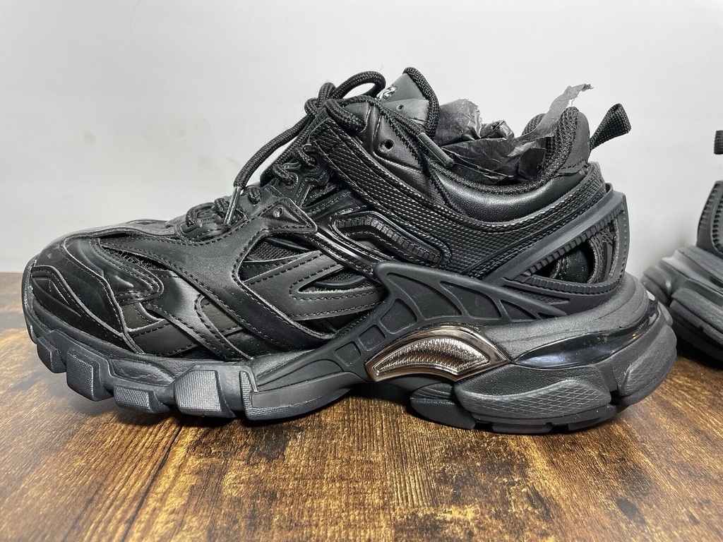 Size 6 C Eur  36c - WIDE Balenciaga Track 2 Open Sneaker Triple Black CIB MINT #6