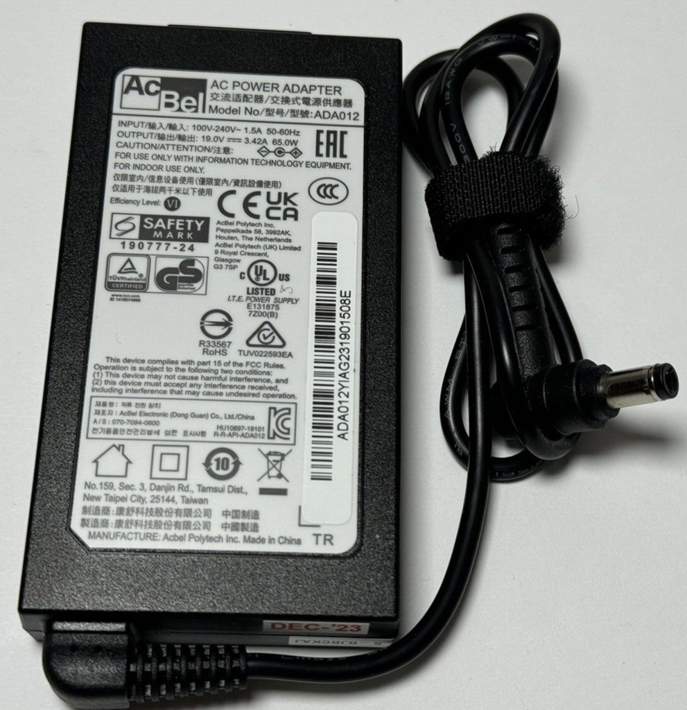 Genuine AcBel ADA012 19V 3.42A 65W AC Adapter For Laptop Power #1