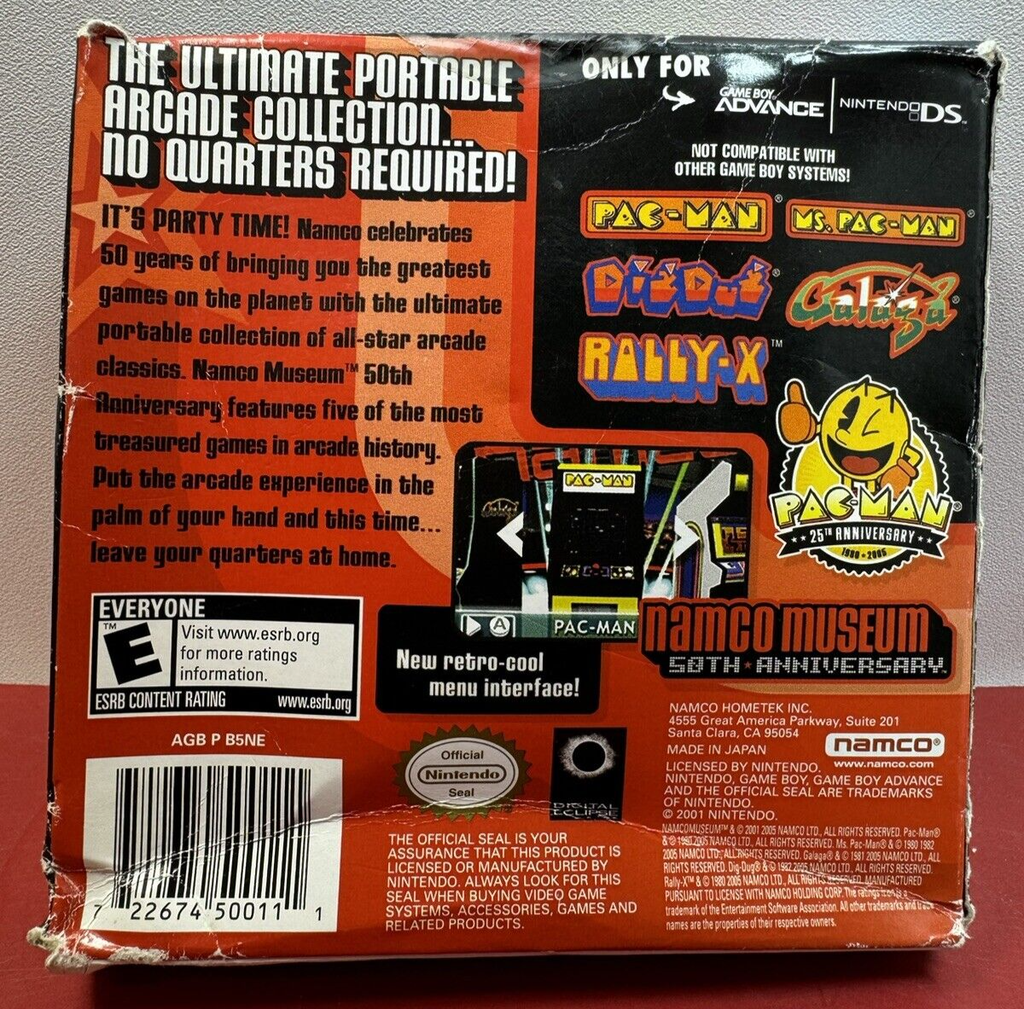 Namco Museum 50th Anniversary Game Boy Advance CIB NEW Box Damage #2