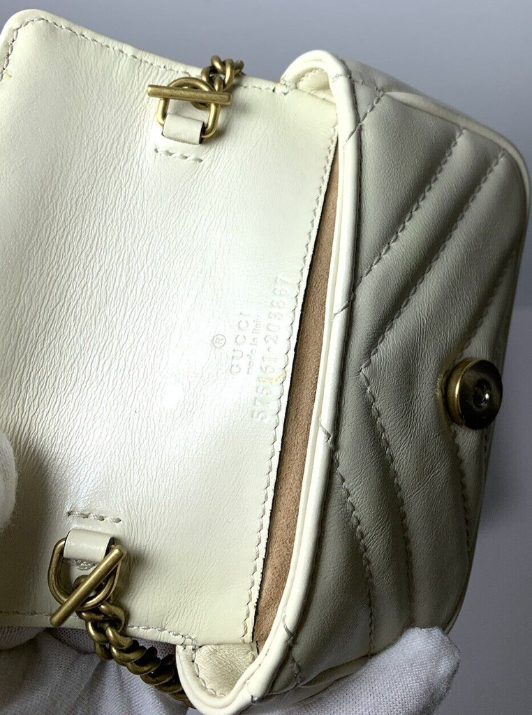 Gucci Mini Tan Leather Gold Hardware GG Marmont Bag 575161 w/Box #7