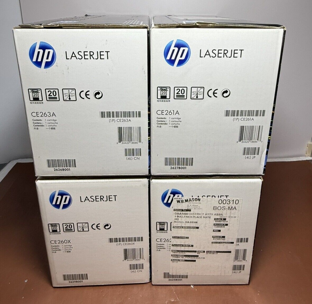 New HP 648A -649X Cyan Magenta Magenta Yellow CE263A CE262A CE261A CE260X #1