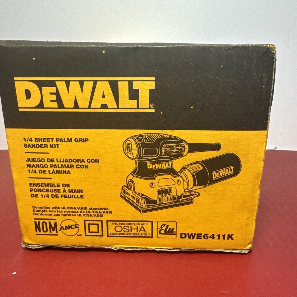 DEWALT DWE6411K 2.4 Amp 1/4 Sheet Finishing Palm Grip Sander Kit New #2