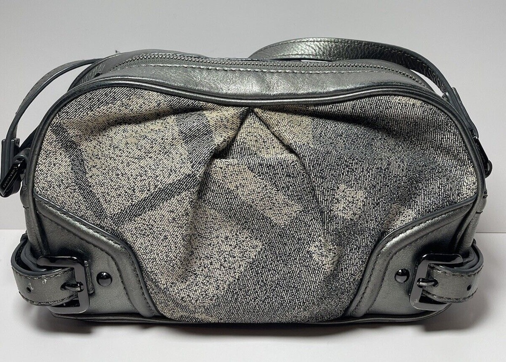 Burberry Pewter/Silver Crossbody - Leather/ Polyurethane Shiny Big Check #5