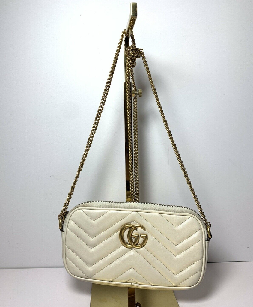 GUCCI Calfskin Matelasse GG Marmont Mini Bag #8