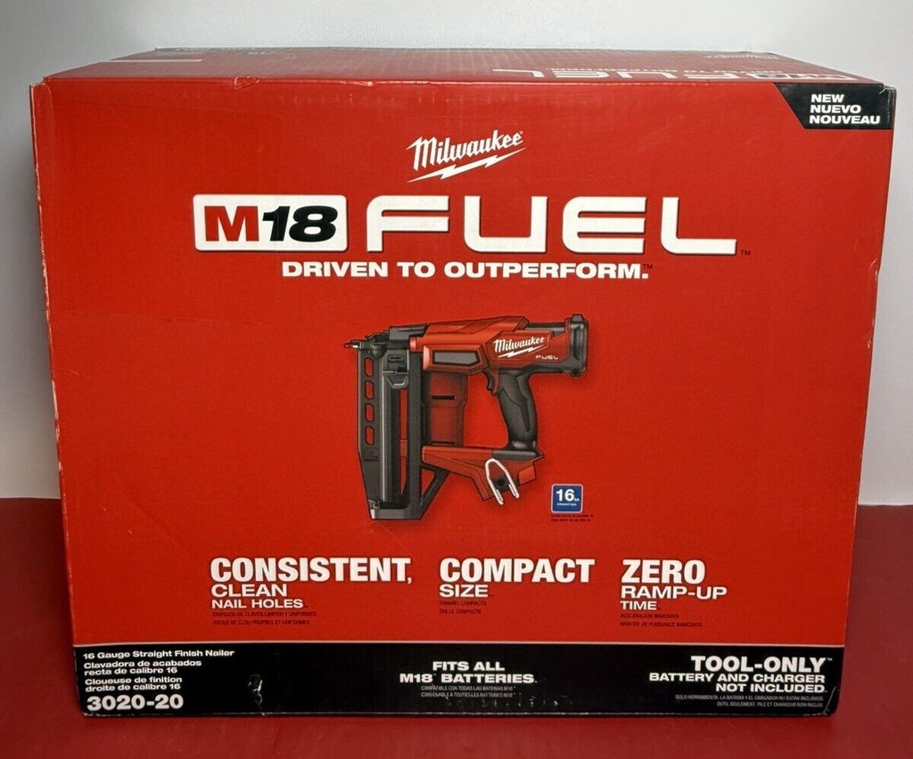 Milwaukee 3020-20 M18 FUEL 18V 16 Gauge Straight Finish Nailer Brushless NEW #2