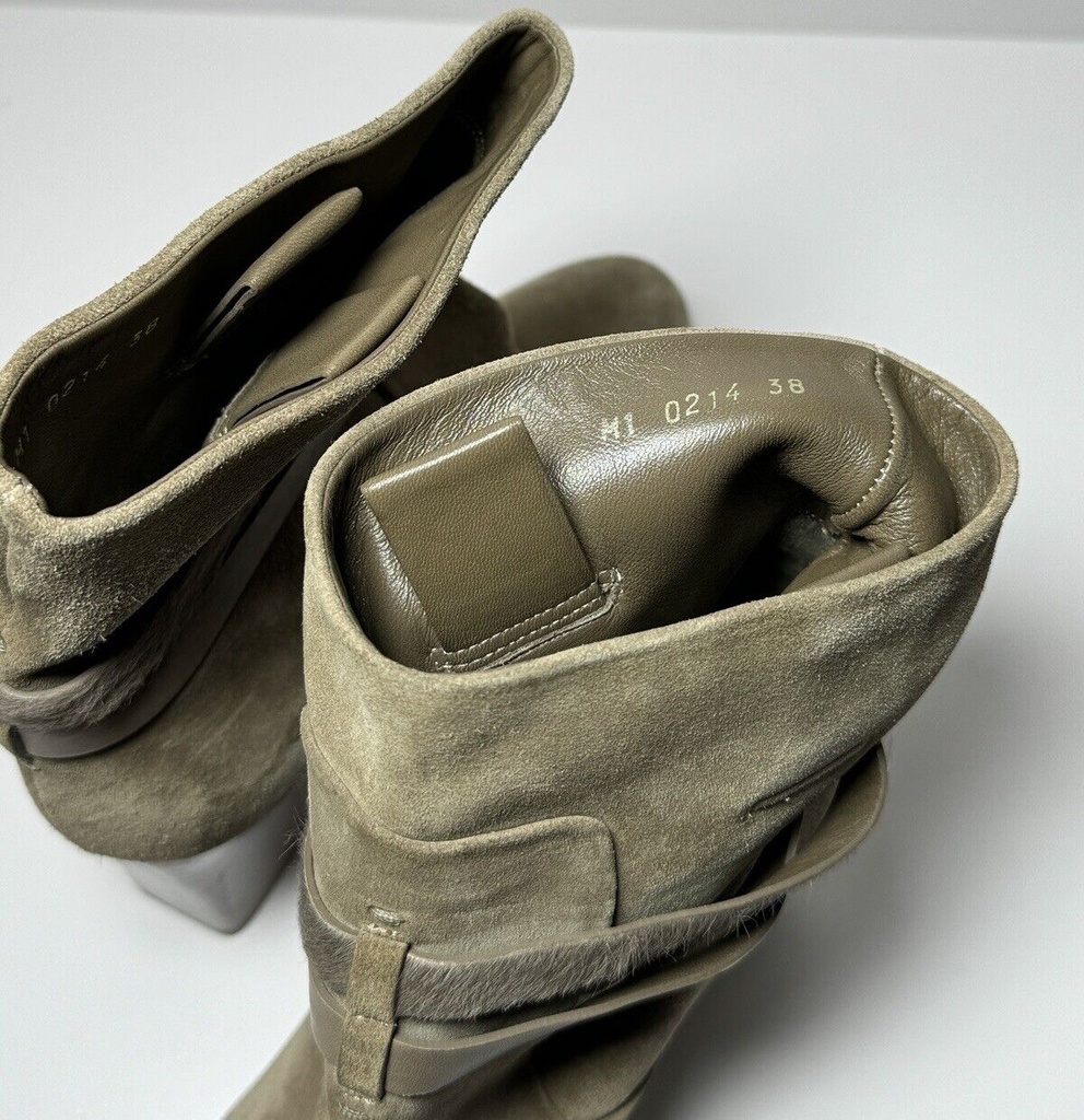 Dior Women's Taupe Suede Double Buckled Straps Ankle Boots #6