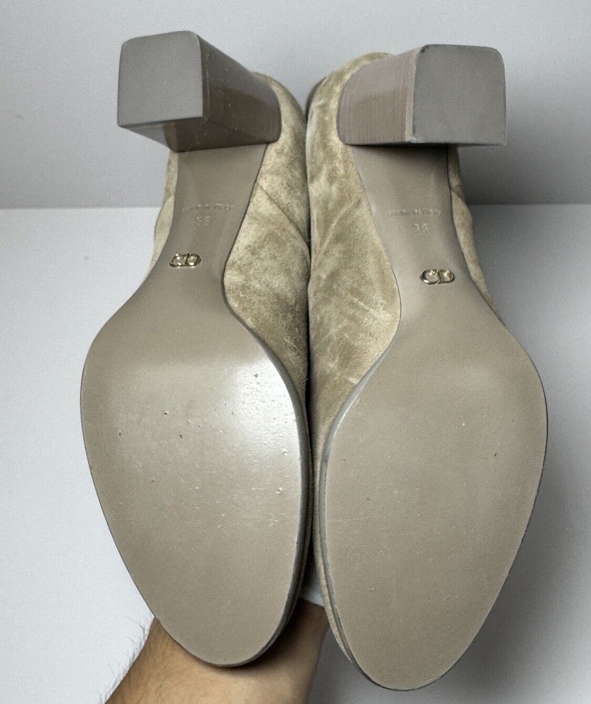 Dior Women's Taupe Suede Double Buckled Straps Ankle Boots #7