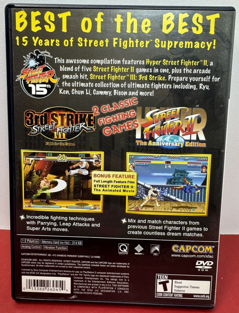 Street Fighter Anniversary Collection (Sony PlayStation 2, 2004) PS2 COMPLETE #1