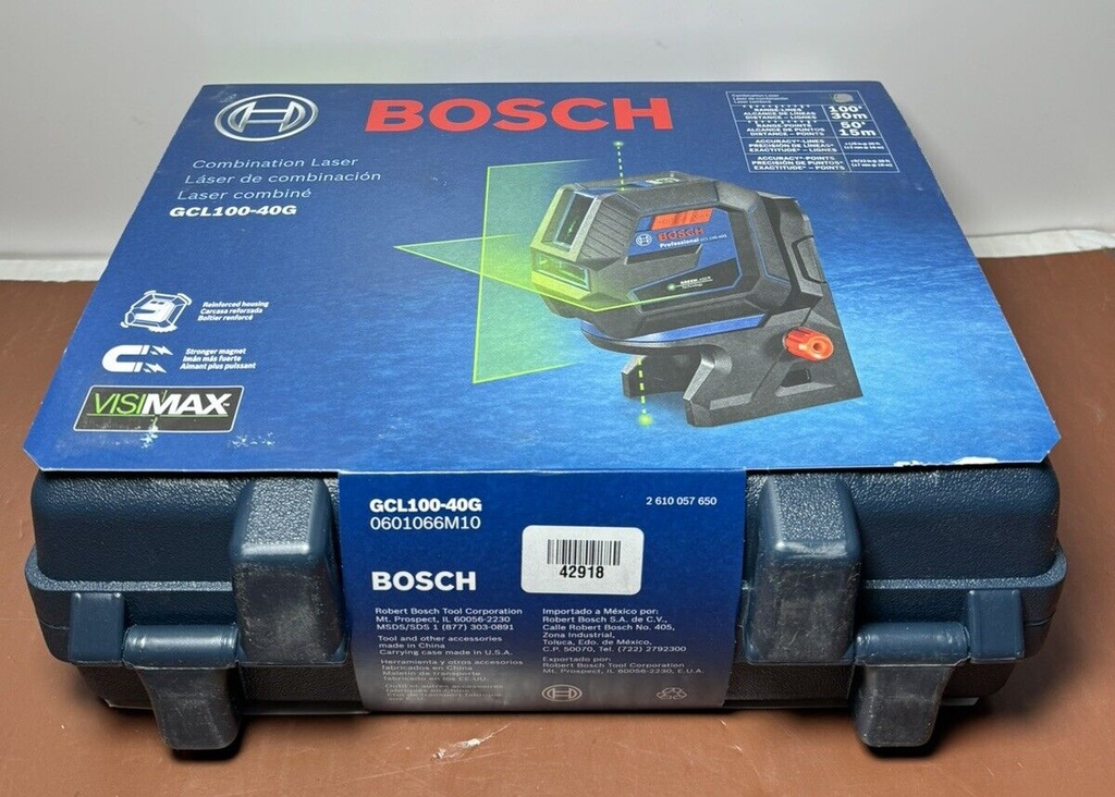 Bosch 165 ft. Green Combination Laser Level Self Leveling GCL100-40G- Brand New #3