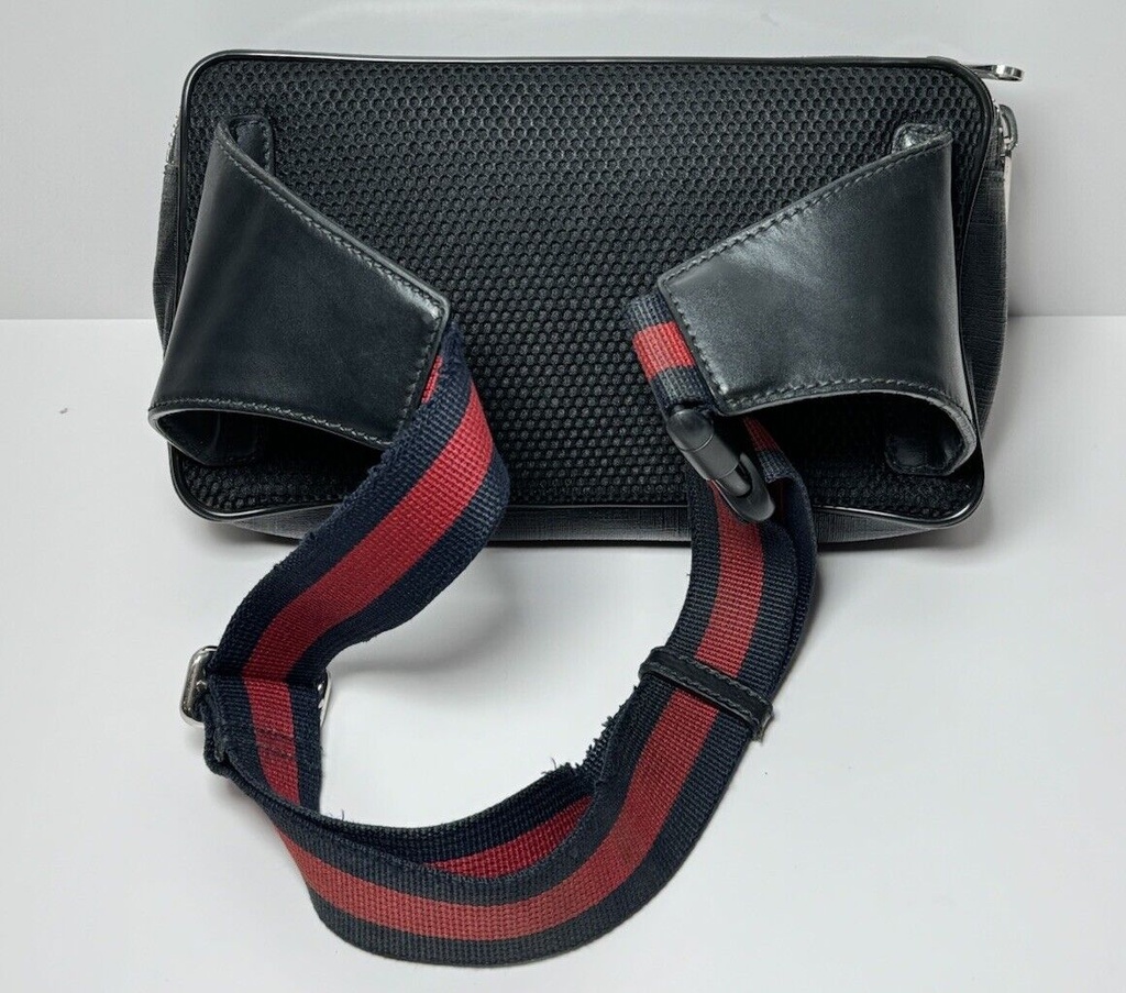 Gucci Soft GG Supreme Monogram Web Belt Bag Black Grey #1