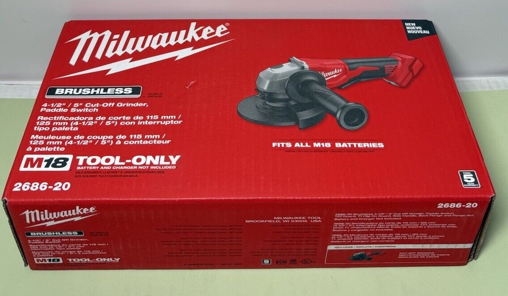 Milwaukee M18 Grinder with Paddle Switch BRUSHLESS 4.5"/5" 2686-20 (Tool Only) #2