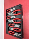 Snap On 7-Piece Push Button Quick Release Angled/Straight Snap Ring Pliers Set used