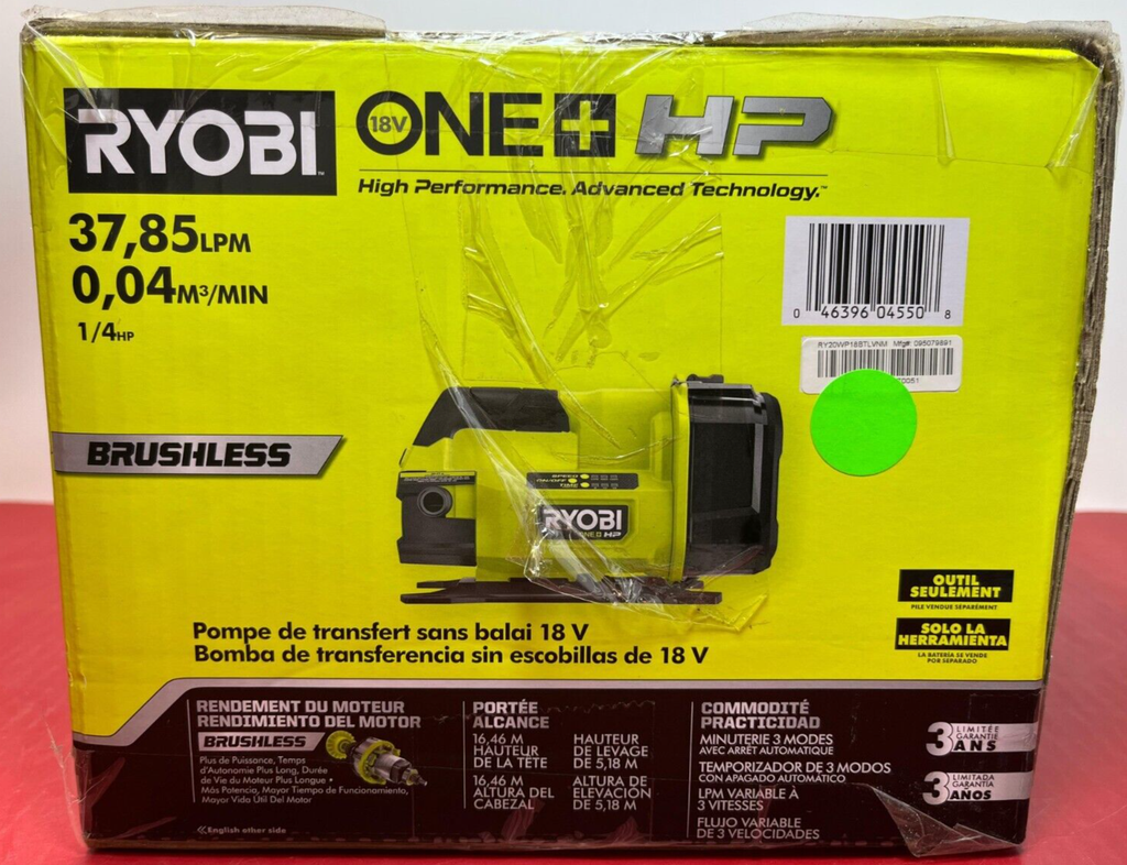 Ryobi RY20WP18BTL Cordless Battery Powered Transfer Pump TOOL ONLY NO BATTERY #1