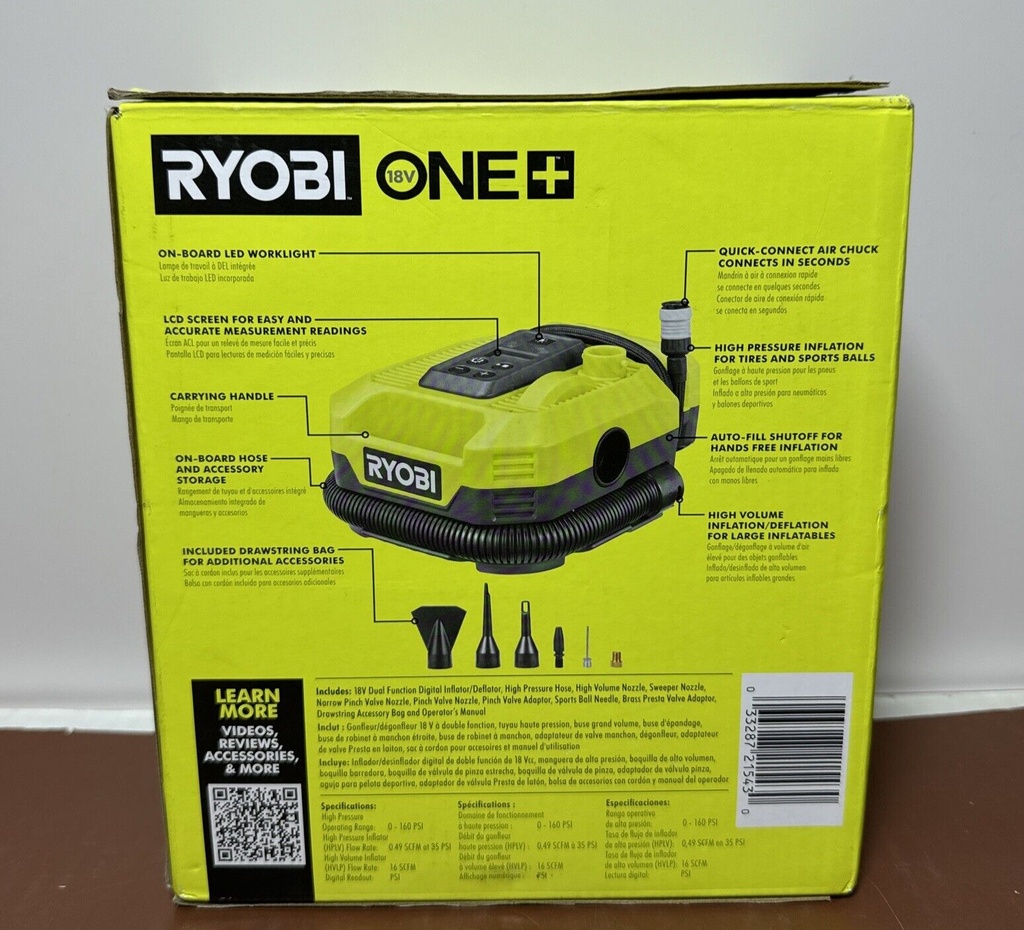 RYOBI ONE+ 18V Dual Function Digital Inflator/Deflator (Tool Only) PCL031B #1