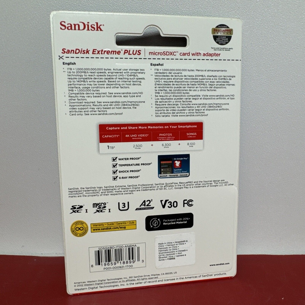 SanDisk - Extreme PLUS 1TB microSDXC UHS-I Memory Card #1