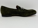 GUCCI Men's Olive Green Jordy Guccissima Suede Loafers Silver Horsebit Size 41 cost