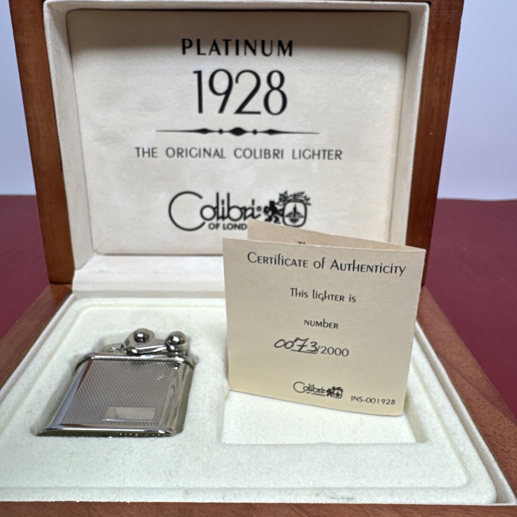 Colibri 1928 Limited Edition Platinum Lighter 0073 of 2000 - Vintage Collectible #1