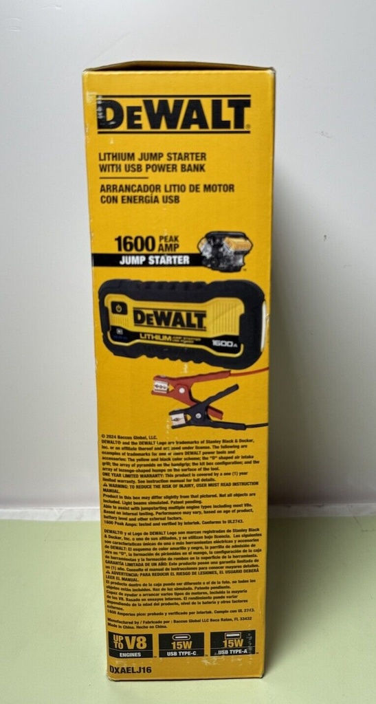 DeWalt DXAELJ16 Automotive Jump Starter w/USB Power Bank - Brand New #2