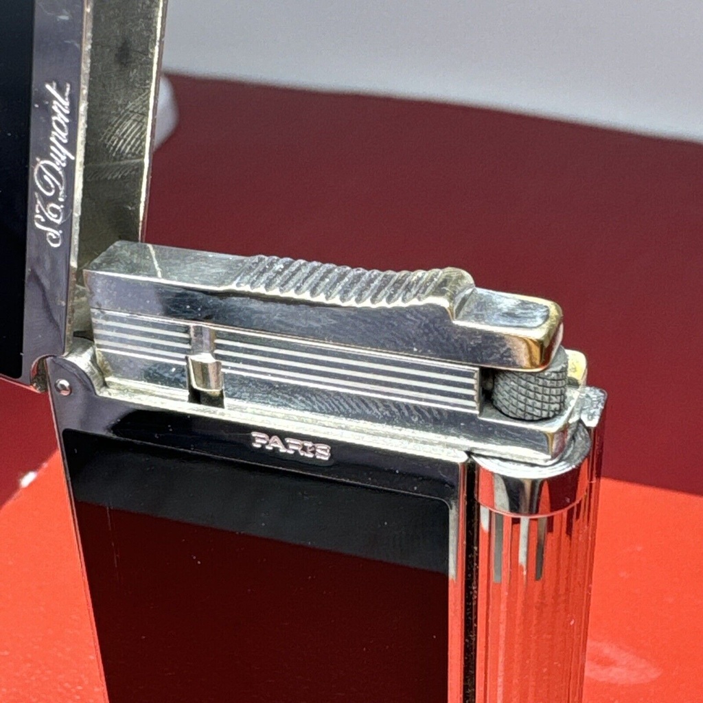 S.T. Dupont Lighter Ligne 2 Montparnasse Lacquer Silver Color With Original Box #10