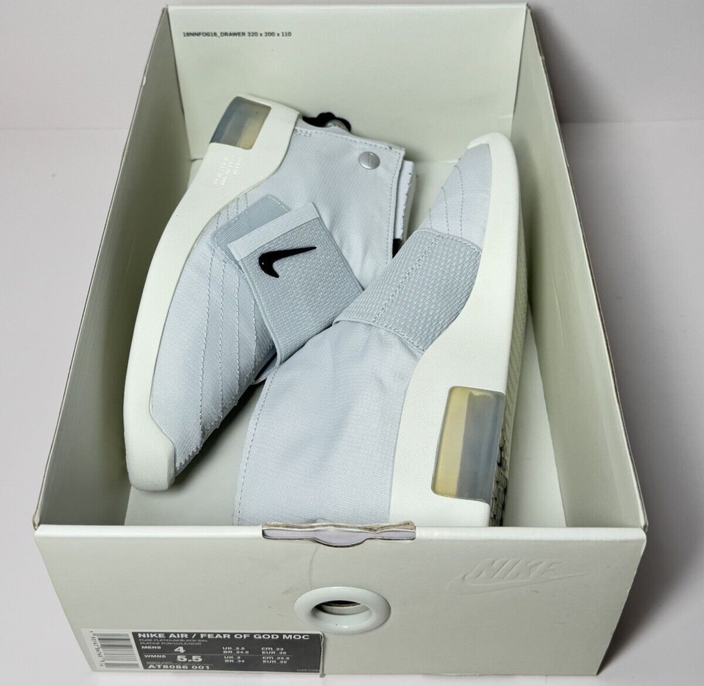 Nike Air Fear of God MOC Pure Platinum AT8086-001 US-4 Mens / US-5.5 Wmns #5