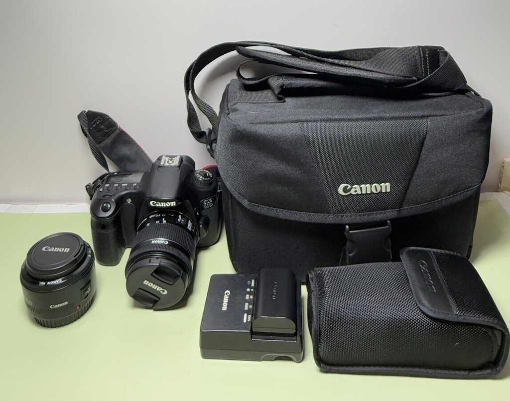 Canon EOS 60D camera with EFS 18-55mm IS +EF-50M 1:1.8 II Lenses #1