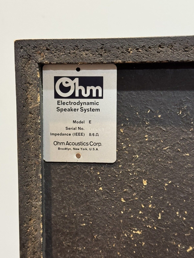 Pair of Vintage OHM Model E 2-Way Bookshelf Speakers - Tested (Great Sounding) #6