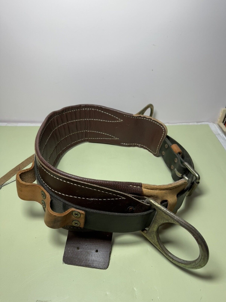 Vintage Buckingham Tree Pole Climbing Spur Steel Spikes Gaff  Belt Rigging 1975 #2