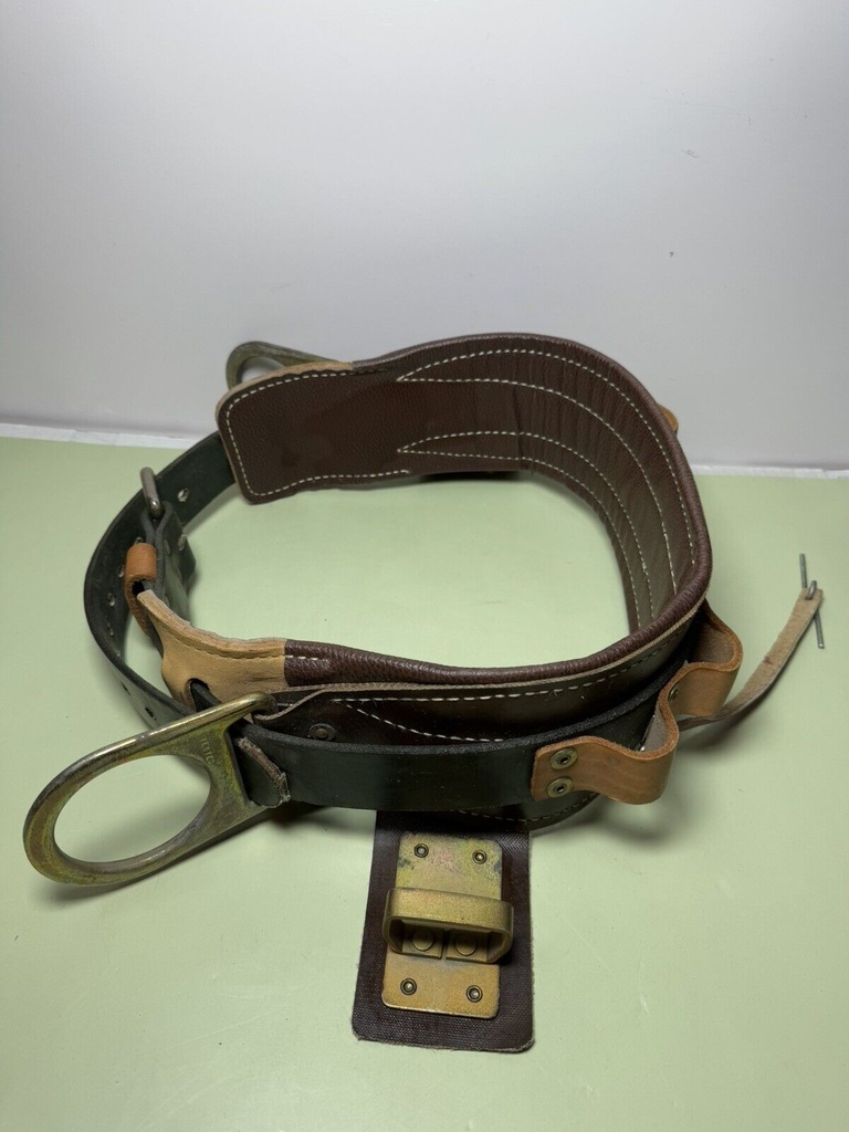 Vintage Buckingham Tree Pole Climbing Spur Steel Spikes Gaff  Belt Rigging 1975 #4