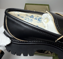 GUCCI 577236 Cordovan Lux Lug Sole Black Gold Horsebit Bee Loafers 39, US 9 in Boston, MA