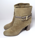 Dior Women's Taupe Suede Double Buckled Straps Ankle Boots buy