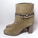 Dior Women's Taupe Suede Double Buckled Straps Ankle Boots price
