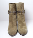 Dior Women's Taupe Suede Double Buckled Straps Ankle Boots cost