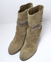 Dior Women's Taupe Suede Double Buckled Straps Ankle Boots purchase