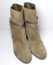 Dior Women's Taupe Suede Double Buckled Straps Ankle Boots with delivery