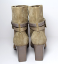 Dior Women's Taupe Suede Double Buckled Straps Ankle Boots in Boston