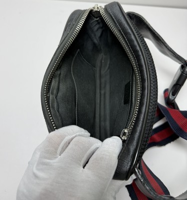 GUCCI GG Supreme belt Waist Body bag Fanny Pack 474293 canvas Black cross body #15