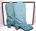 New Gucci Women's Sea Green Jacquard Cowboy Boots with Crystals 631268 3720 used