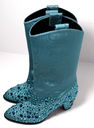 New Gucci Women's Sea Green Jacquard Cowboy Boots with Crystals 631268 3720 in Boston, MA