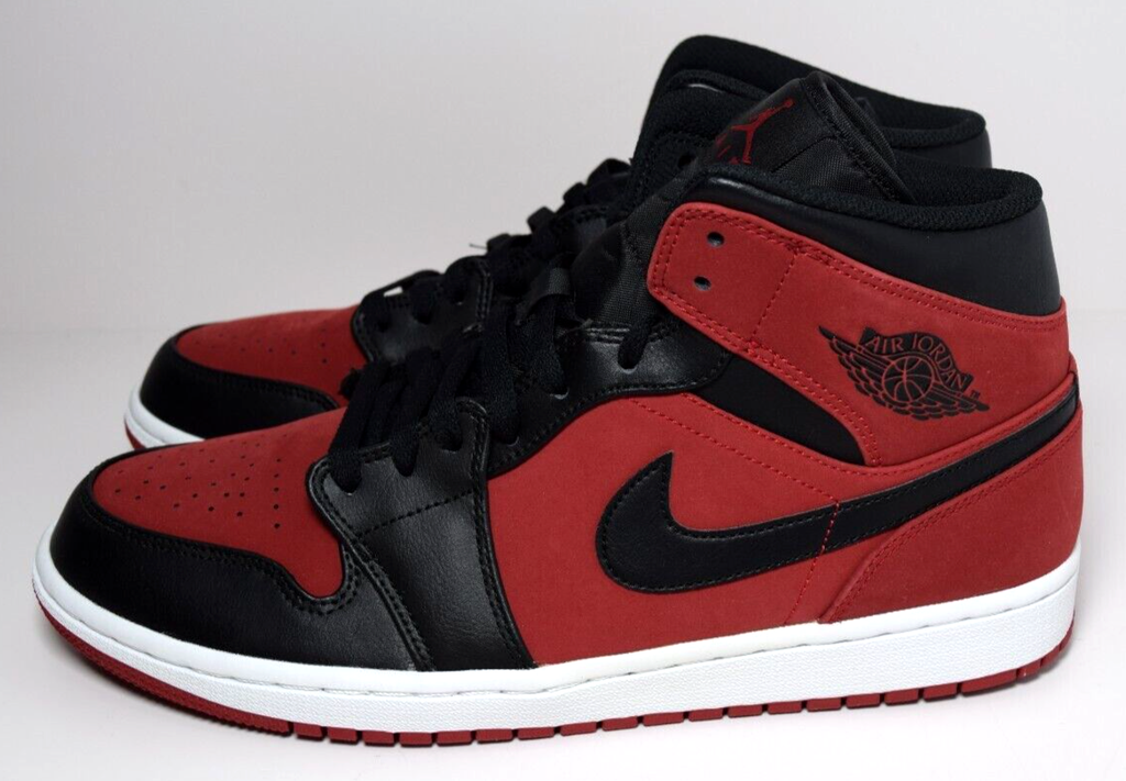 Nike Air Jordan 1 I Mid Gym Red Black White BRED Retro 554724-610 Men's 11 #4