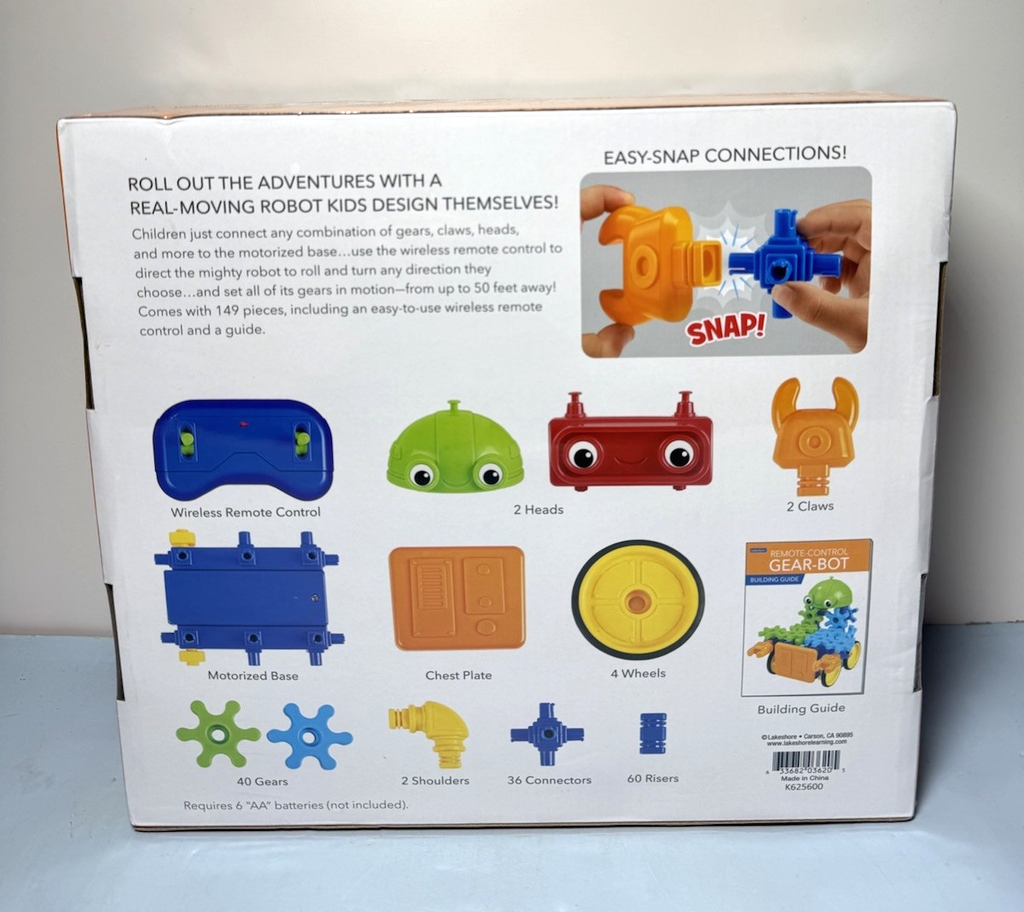 Lakeshore Remote Control  Gear-Bot GG127  Snap Connectors Building Set Sealed #1